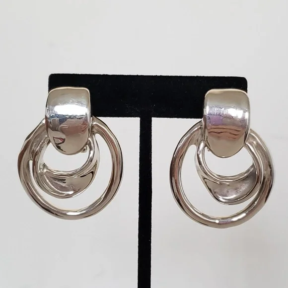 E&L Israel Sterling Silver Electroform Drop Earrings - Picture 6 of 7